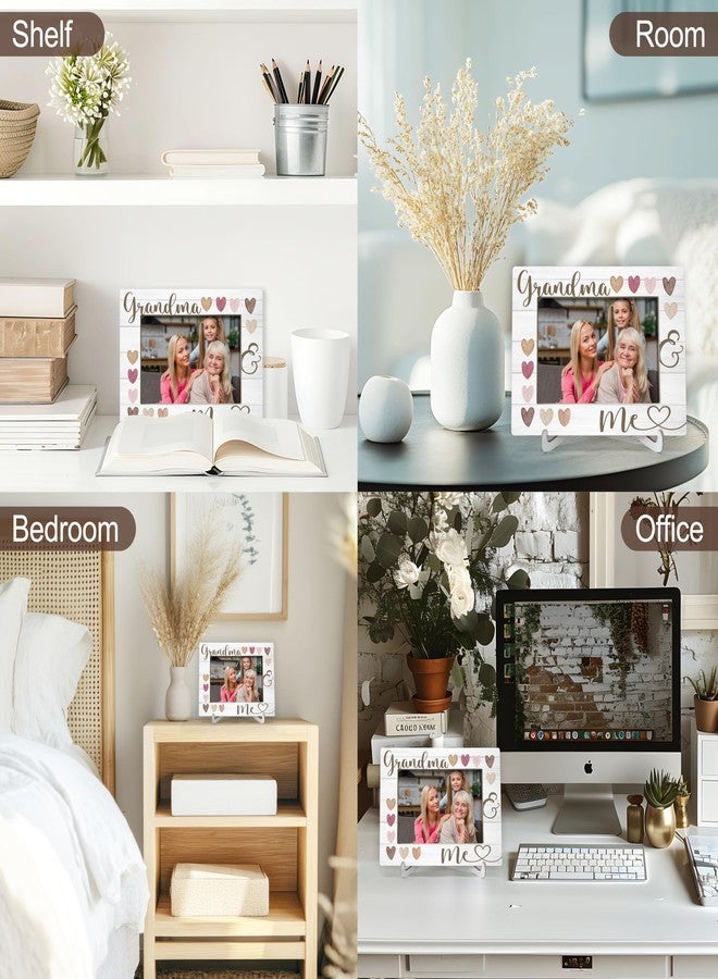 ONDTOM هدايا أوندتوم للجدة، إطار صور للأحفاد، هدايا عيد الأجداد وعيد الأم، إطار صور خشبي 4x6 للجدة وأنا للعرض على المكتب - A08 - Image 4